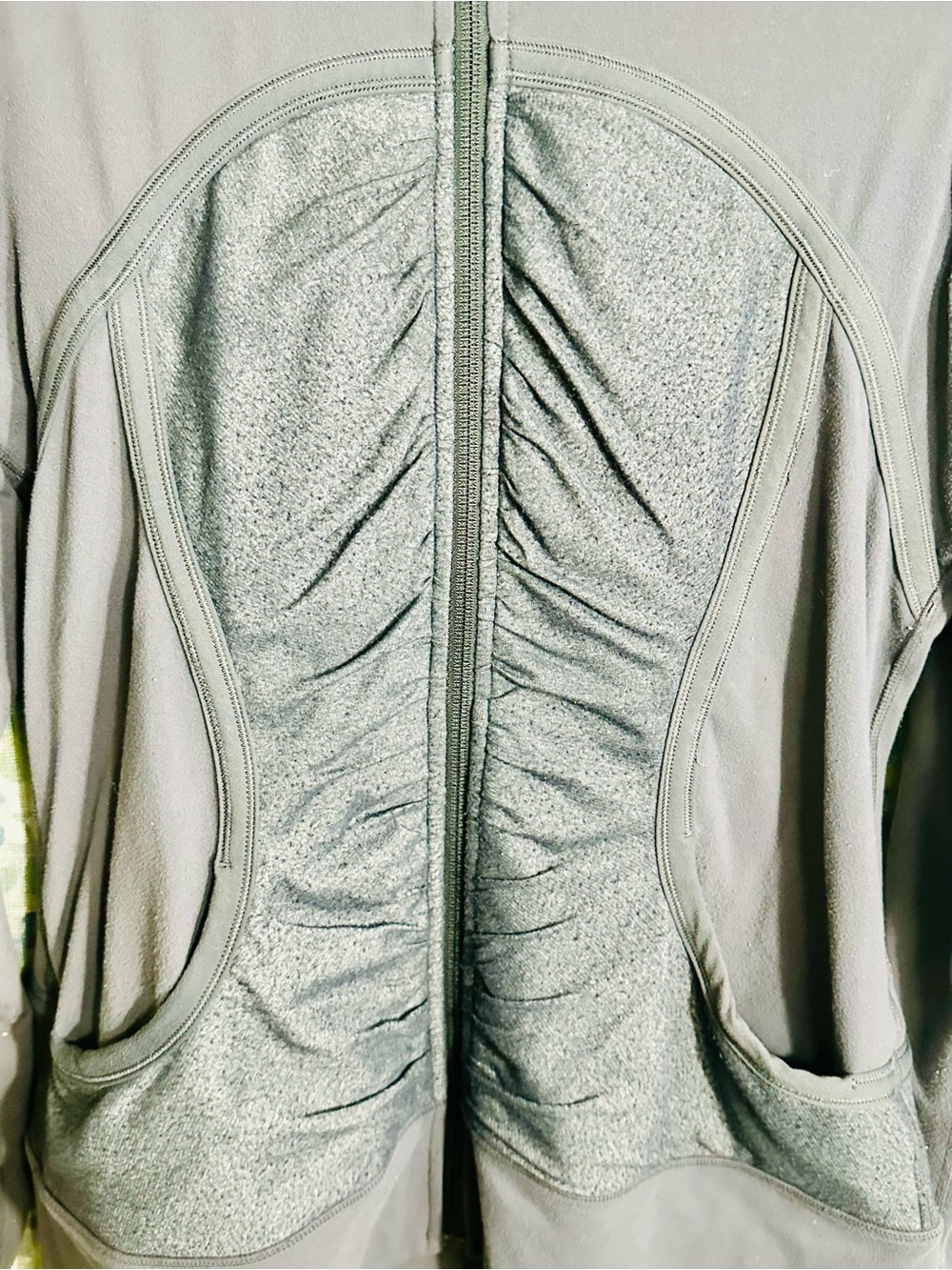 Lululemon Pure Balance Jacket Gray Ruched Hooded Full Zip - Picture 4 of 6